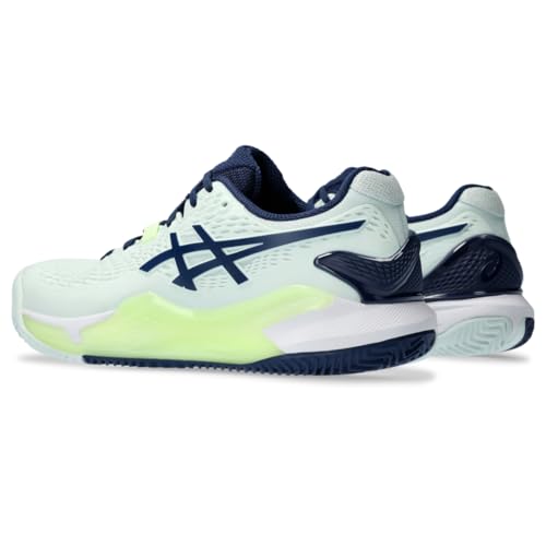 ASICS Women's Gel-Resolution 9 Clay Tennis Shoe, 9.5, Pale Mint/Blue Expanse