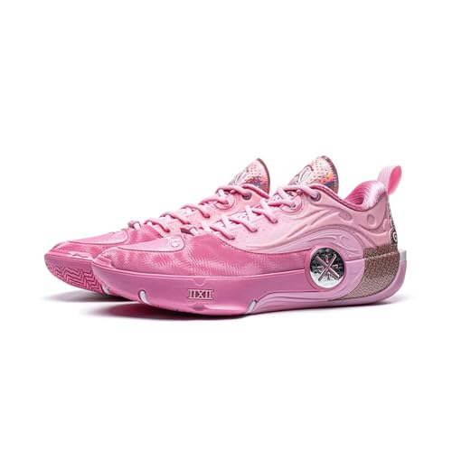 LI-NING Way of Wade 12 Men's Basketball Shoes Anti-Slip Professional Shock Absorption Sports Sneakers Bubble Pink/Power Pink US 12