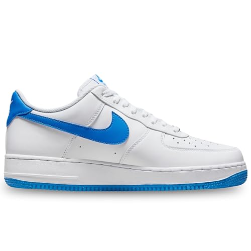 Nike Men's Air Force 1 '07Sneaker, White Photo Blue White, 9 US