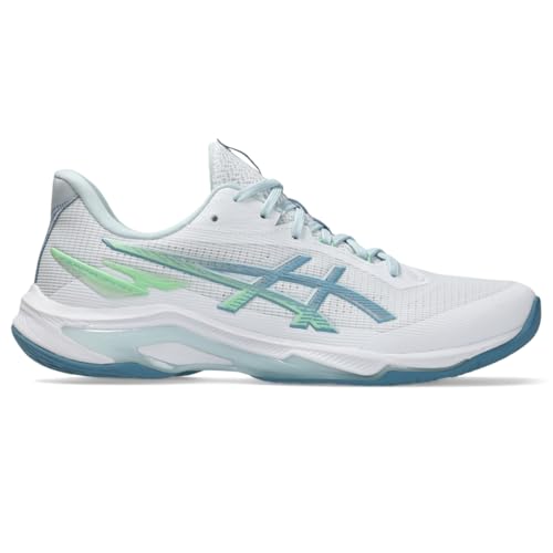 ASICS Men's Netburner Ballistic FlyteFoam 4 Volleyball Shoes, 11.5, White/SABA Blue