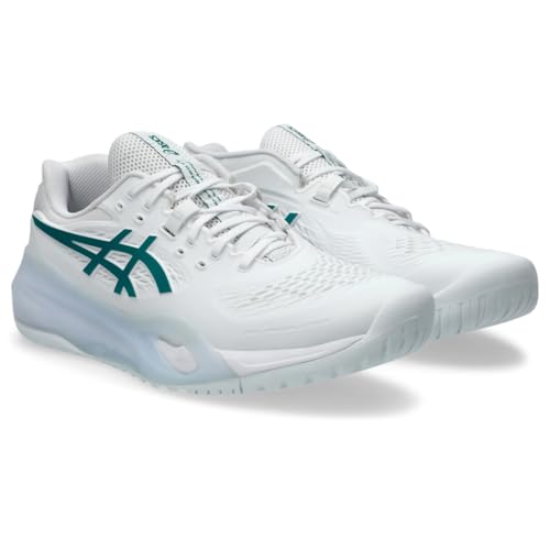ASICS Men's Gel-Resolution X Tennis Shoes, 10.5, White/Pitch Green