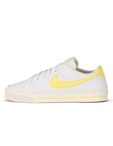 Nike Women's Court Legacy Next Nature Shoes, White/Soft Yellow-Sail, 9.5