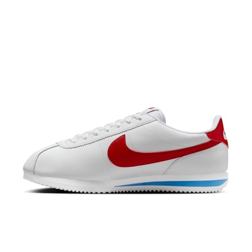 Nike Men's Cortez Sneakers, White/Varsity Red/Varsity Blue, 10 Medium US