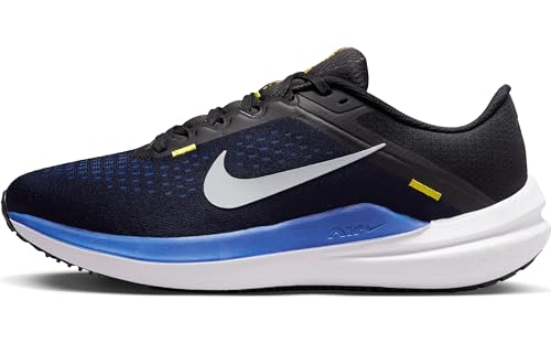 Nike Men's Air Winflo 10 Breathable Mesh Running Shoes Sneaker (Black/Wolf Grey/Racer Blue, US Footwear Size System, Adult, Men, Numeric, Medium, 9.5)
