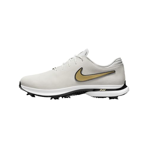 Nike Air Zoom Victory Tour 3 NRG Golf Shoes (FJ2241-100, White/Metallic Silver/Black/Metallic Gold) Size 8