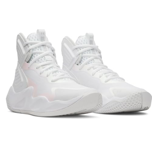 Under Armour Women's Highlight Ace 2 Volleyball Shoes, (100) White/White/Halo Gray, 8.5, US