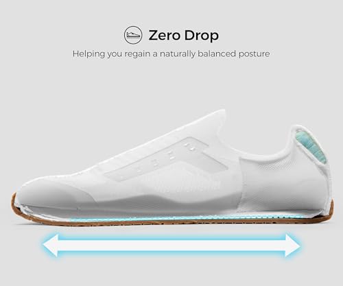 AIRHAS Men's Barefoot Shoes Zero Drop Anatomical Toe Box Minimalist Sneakers for Gym Workout Walking (White/Gum,12.0)