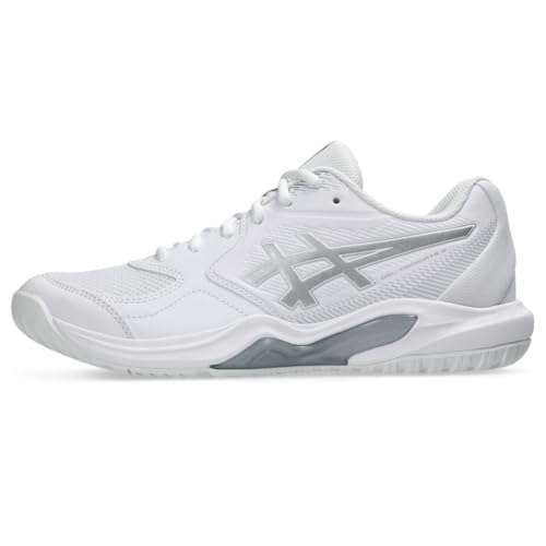 ASICS Women's Gel-Dedicate 9 Tennis Shoes, 7, White/Pure Silver