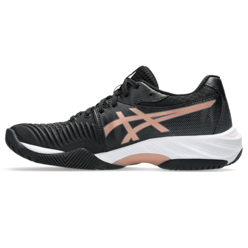 ASICS Women's Netburner Ballistic FlyteFoam 3 VolleyballShoes, 8, Black/Rose Gold