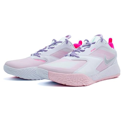 Nike HyperAce 3 SE Volleyball Shoes (HF3239-100, White/Mint Foam/Violet Mist/Hyper Pink) Size 8