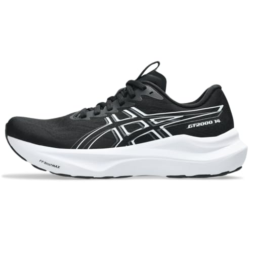 ASICS Women's GT-2000 14 Running Shoes, 8.5, Black/White
