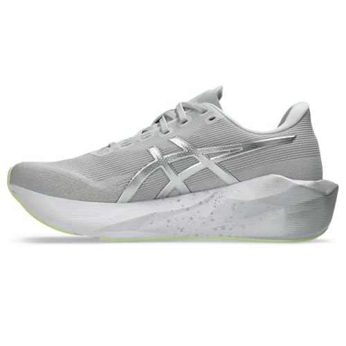 ASICS Mens, Novablast 6 Platinum, Platinum/Glow Green, 8, Medium