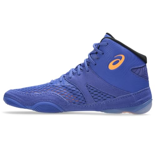 ASICS Men's Split Elite Wrestling Shoes, 10.5, Dark Cobalt/Orange POP