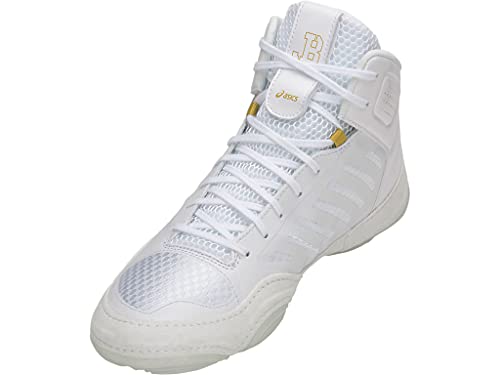 ASICS Unisex JB Elite III Wrestling Shoes, 10.5, White/Rich Gold