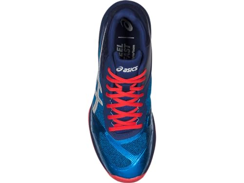 ASICS Men's Netburner Ballistic FlyteFoam Mid Top Volleyball Shoes, 9.5, Race Blue/Silver