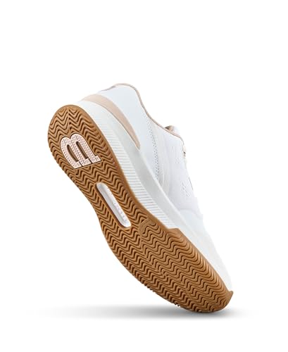 WILSON Intrigue Pro Women's Tennis Shoe - White/Cameo Rose/Gum, Size 5.5