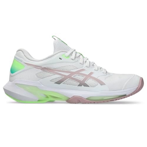ASICS Women's Solution Speed FlyteFoam 4 Clay Tennis Shoes, 9, White/MORGANITE
