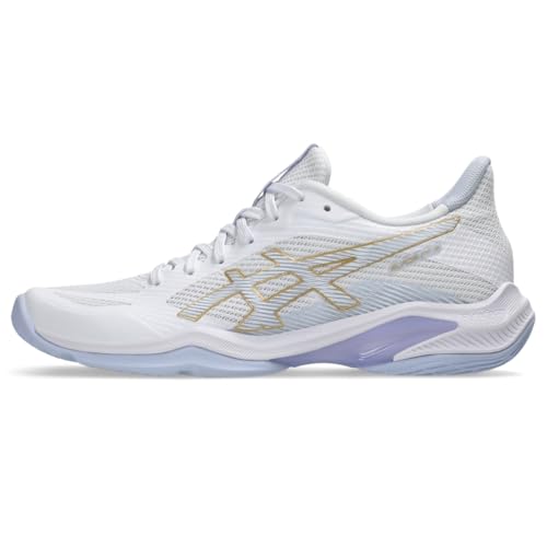 ASICS Women's Blade FlyteFoam 2 Volleyball Shoes, 8, White/Blue Fade