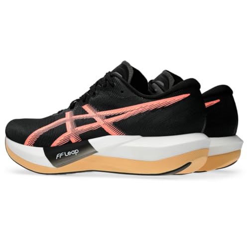 ASICS Unisex Magic Speed 5 Running Shoes, 5.5M / 7W, Black/Sun Coral