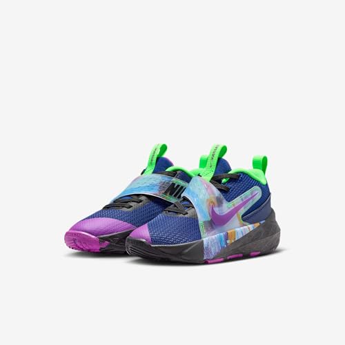 Nike Team Hustle D 12 Little Kids' Shoes (Blue Void/Black/Green Strike/Vivid Purple) Size 13