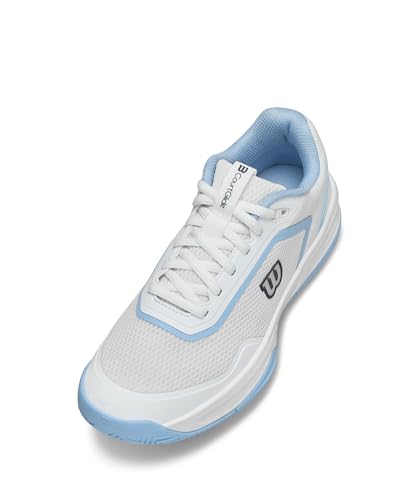 WILSON CourtGlide Women's Tennis Shoe - White/Airy Blue/Navy Blazer, Size 10 US