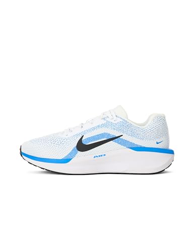 Nike Men's Winflo 11 Road Running Shoes, White/Black-Blue Hero, 11