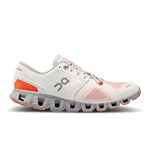 On Women's Cloud X 3 Sneakers, Ivory/Alloy, 9 Medium US