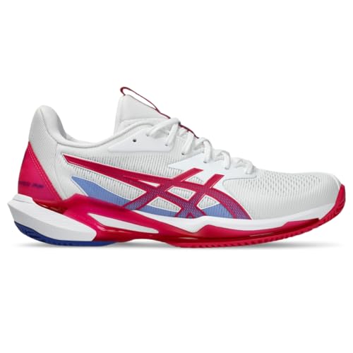 ASICS Women's Solution Speed FlyteFoam 3 Clay Tennis Shoes, 10, White/Bright Rose