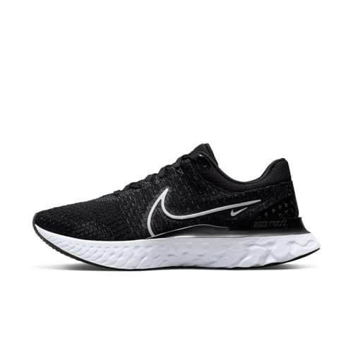 Nike Men's React Infinity Run Flyknit 3Sneaker, Black White, 10.5 US