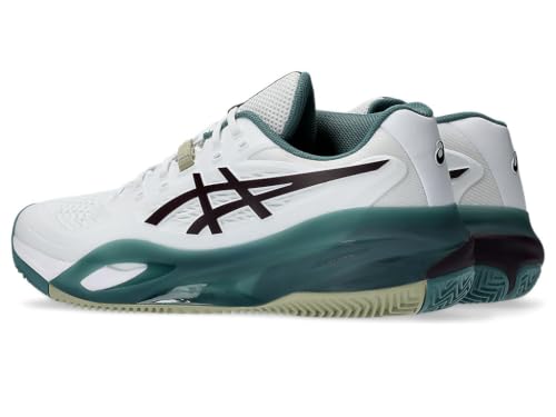 ASICS Men's Gel-Resolution X Clay Trainers, White Dark Aubergine, 9 US