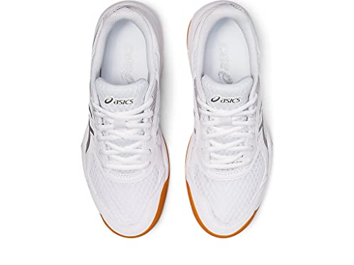 ASICS Women's Upcourt 5 Volleyball Shoes, 9, White/Pure Silver