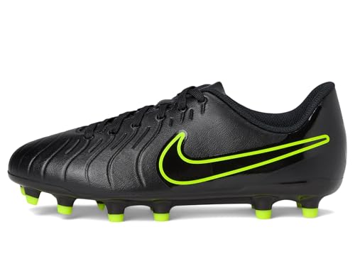 Nike Unisex Kid's Jr. Tiempo Legend 10 Club Multi-Ground Low-Top Soccer Cleats (Little Kid/Big Kid) Black/Volt 3.5 Medium
