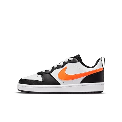 Nike Big Kid's Court Borough Low 2 White/Total Orange-Black (BQ5448 115) - 4