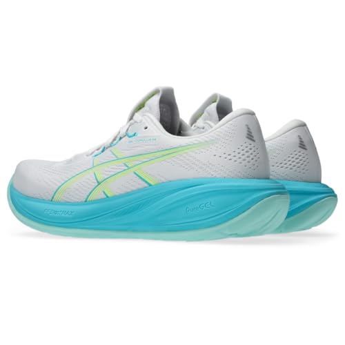 ASICS Women's Gel-Cumulus 28 Running Shoes, 8, White/Energy Aqua
