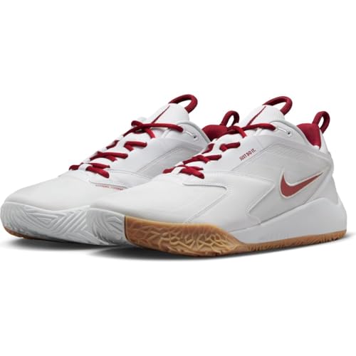 Nike HyperAce 3 Volleyball Shoes (FQ7074-100, White/Photon Dust/Team Crimson) Size 8