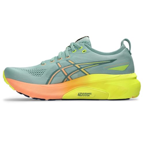 ASICS Men's Gel-Kayano 31 Running Shoes, 13, Light Celadon/Safety Yellow