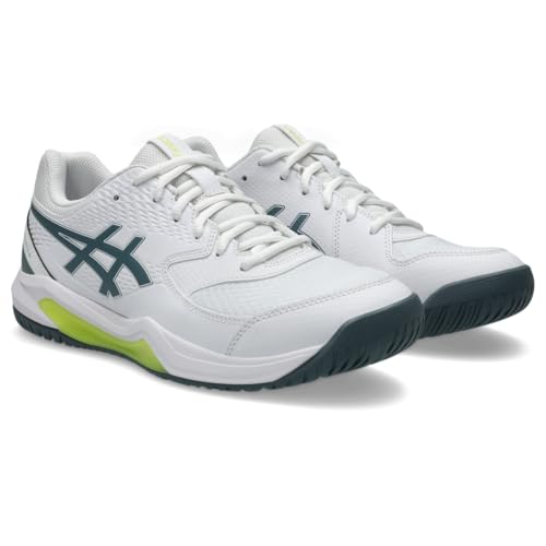 ASICS Men's Gel-Dedicate 8 Tennis Shoes, 10, White/IRONCLAD