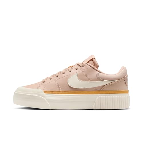 Nike Women's Court Legacy Lift Shoes, Shimmer/Chalk-Pale Ivory-Pollen, 8