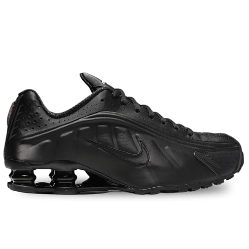Nike Women's Shox R4 Sneaker, Multicolour Black Black Black Max Orange 000, 7.5
