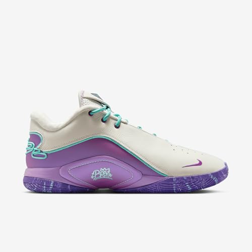 Lebron XXII “Mogul” Basketball Shoes (HV8454-001, Soft Pearl/Vivid Purple/Court Purple/Hyper Turquoise) Size 10.5