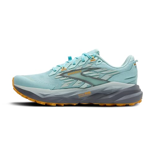 Brooks Women’s Cascadia 19 Mountain Trail Running Shoe - Clearwater/Primer Grey/Apricot - 7.5 Medium