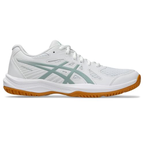 ASICS Women's Upcourt 6 Volleyball Shoes, 7.5, White/Ocean Haze