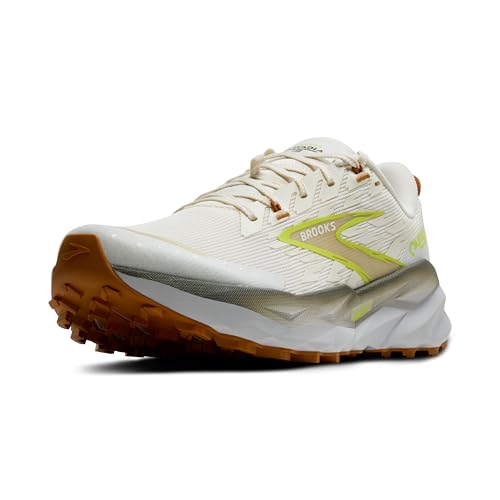 Brooks Men’s Cascadia 19 Mountain Trail Running Shoe - Coconut/Olive/Ginger - 7 Medium