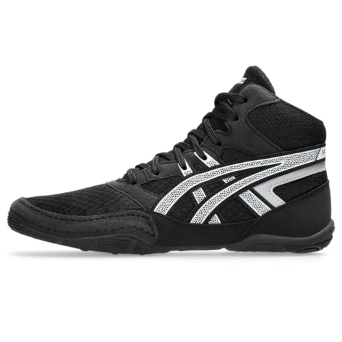 ASICS Kid's Snapdown 4 Grade School Wrestling Shoes, 4, Black/White