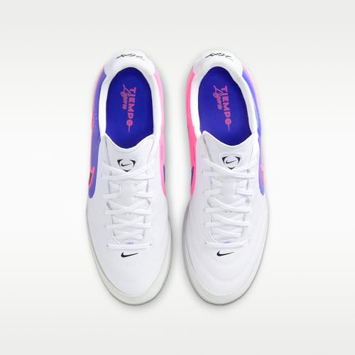 Nike Tiempo Ligera Pro Turf Low-Top Soccer Shoes (White/Racer Blue/Pink Blast/Black) Size 11.5
