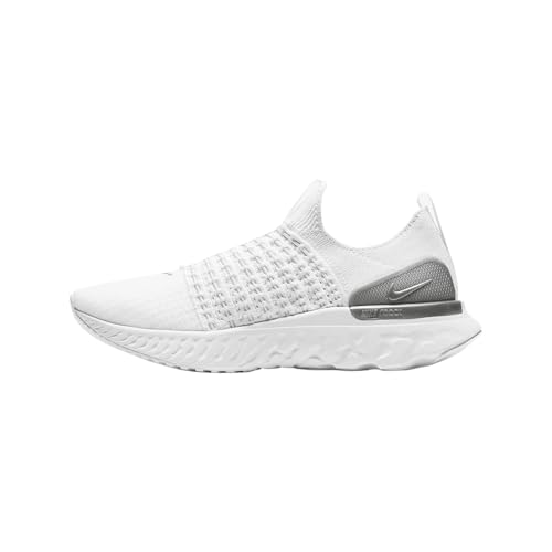 Nike React Phantom Run Flyknit 2 CJ0280-100 White-Metallic Silver Women's Running 7.5 US