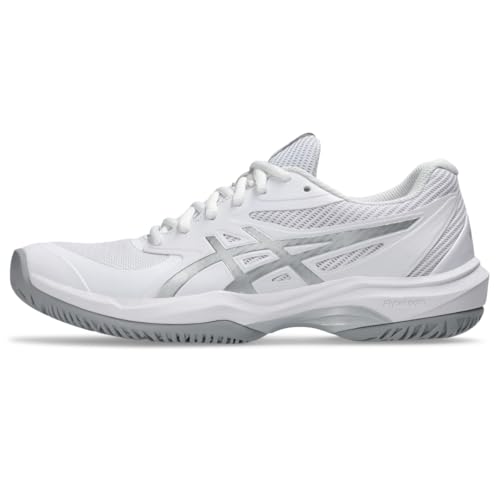 ASICS Women's Game FlyteFoam Tennis Shoes, 9.5, White/Pure Silver