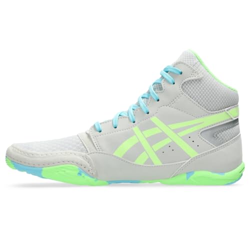 ASICS Kid's Snapdown 4 Grade School Wrestling Shoes, 2, Glacier Grey/Lime Burst