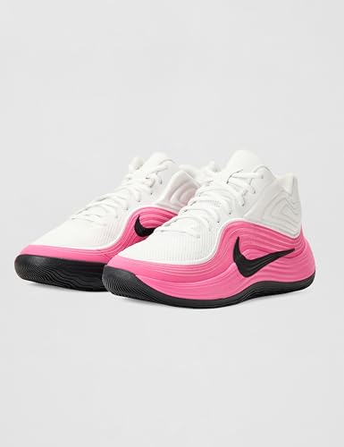 Nike Men's Precision 8 Mid Basketball Shoes, White/Black-Pinksicle-Black, 10