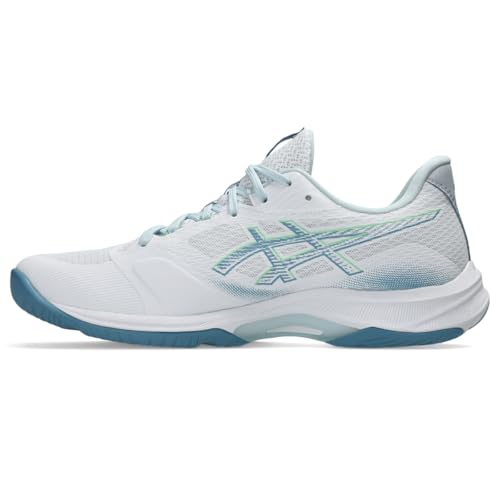ASICS Men's Netburner Ballistic FlyteFoam 4 Volleyball Shoes, 9.5, White/SABA Blue